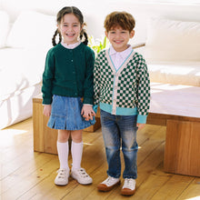 Load image into Gallery viewer, Colorblock Checkered Jacquard Cardigan
