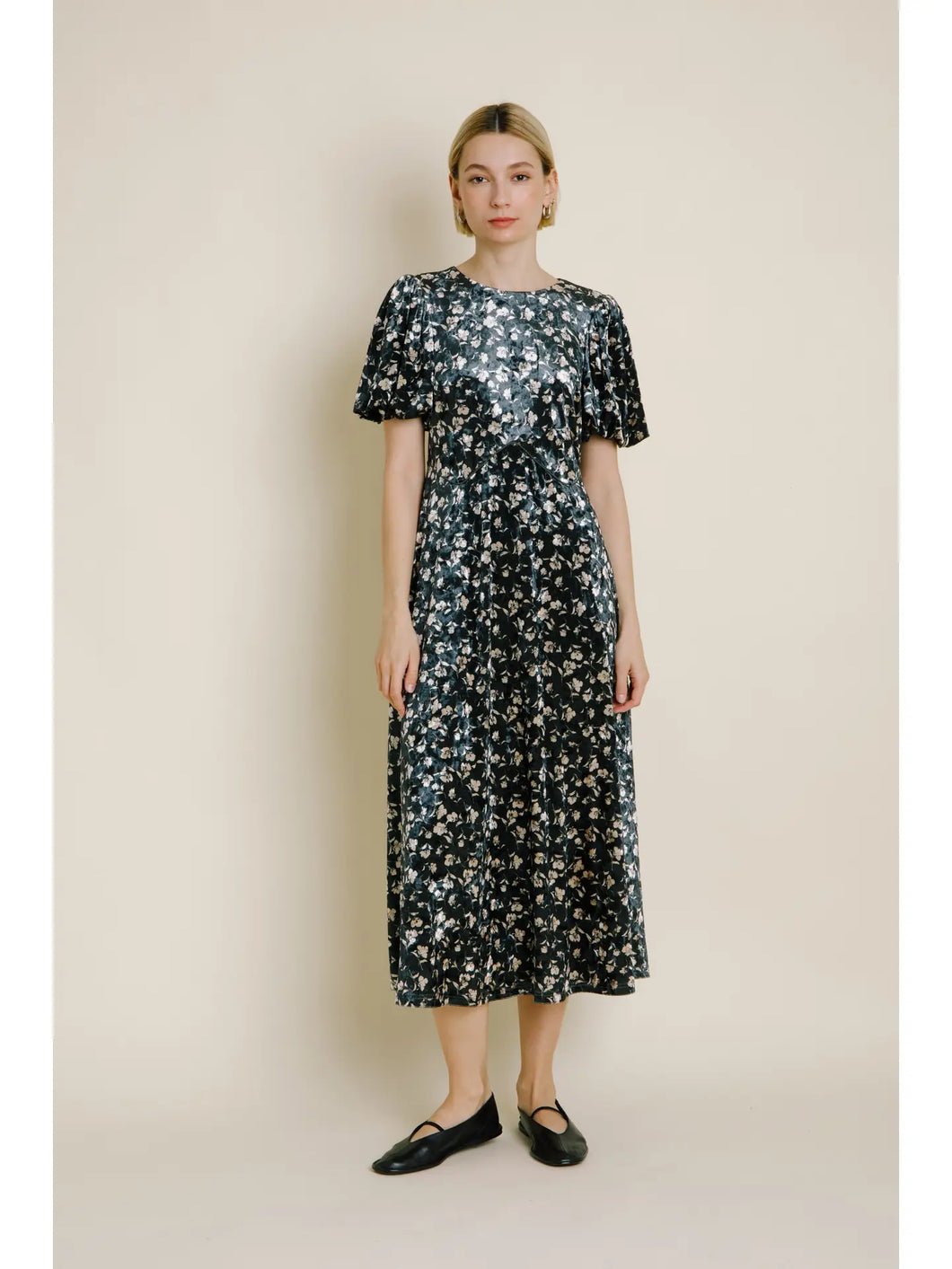 Velvet Midi Dress w/ Cording