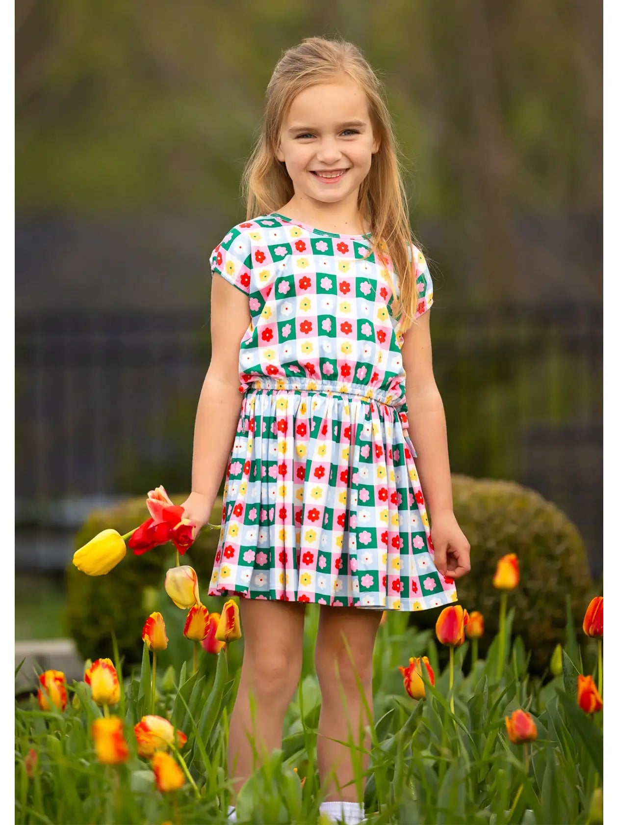 Flower Pops Cap Sleeve Two Piece Set