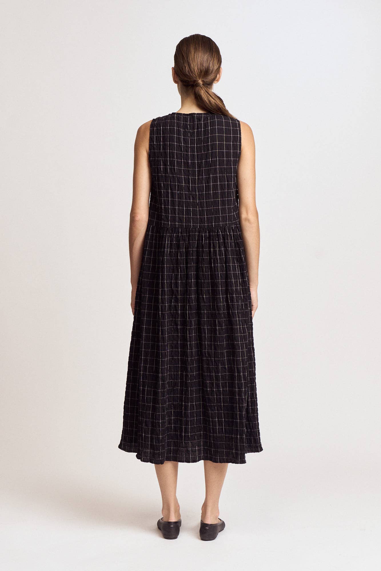 Grid Gauze Easy Dress