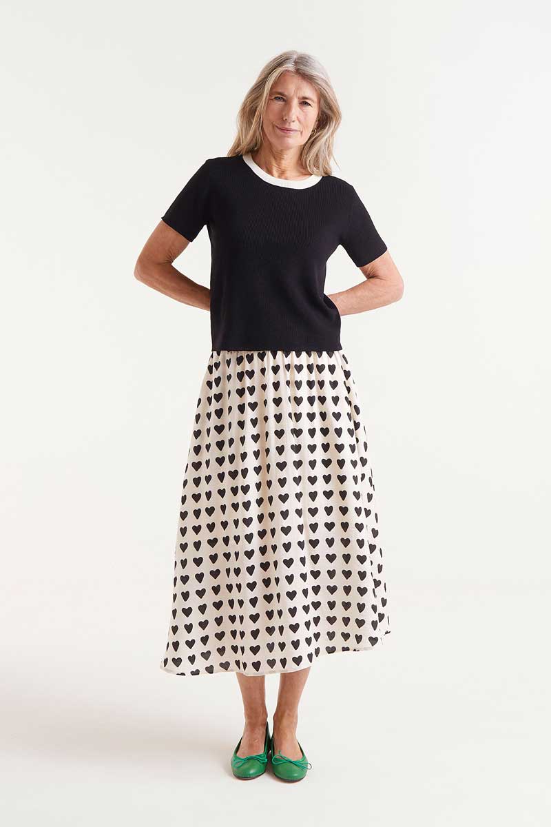 S/S Contrast Sweater - Black