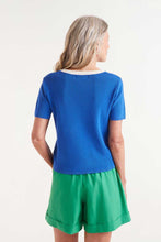 Load image into Gallery viewer, S/S Contrast Sweater - Blue
