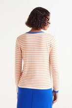 Load image into Gallery viewer, V-Neck Striped Sweater - Orange/White
