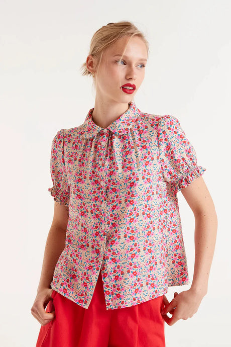 Compania Fantastica Short Sleeve Floral Print Shirt - Sugar Print