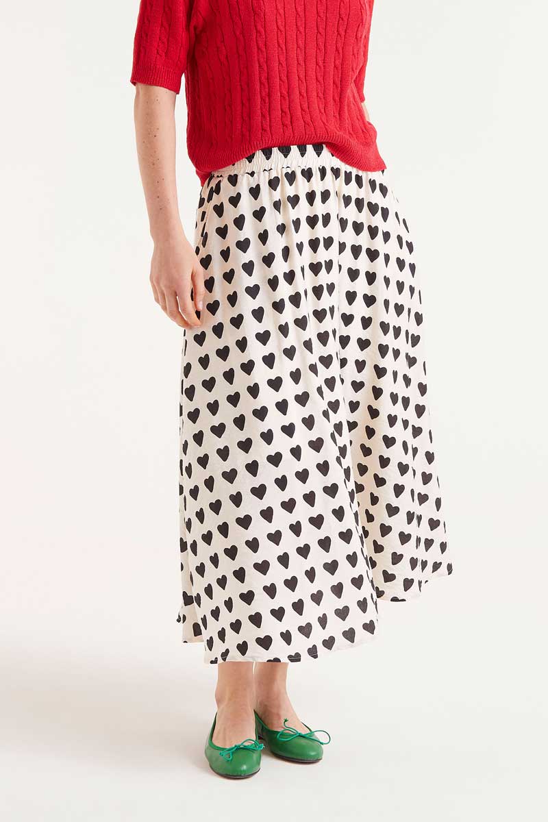 Heart Print Skirt