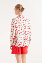 Load image into Gallery viewer, Cherry Print Ruffle Collar Shirt
