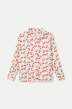 Load image into Gallery viewer, Cherry Print Ruffle Collar Shirt
