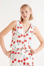 Load image into Gallery viewer, Cherry Print Tailored Vest
