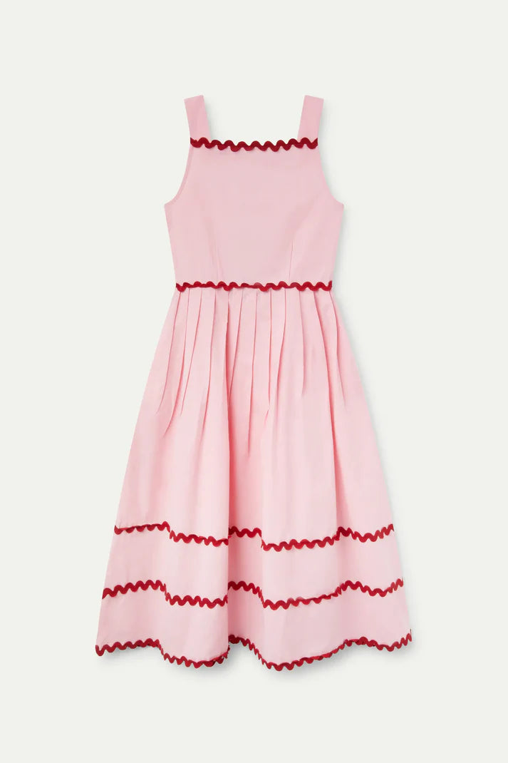 Pink Ric-Rac Midi Dress