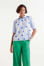 Load image into Gallery viewer, Compania Fantastica Short Sleeve Embroidered Floral Print Shirt
