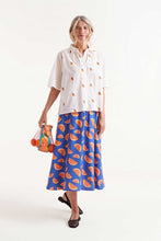 Load image into Gallery viewer, Short Sleeve Embroidered Citrus Print Shirt
