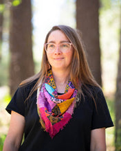 Load image into Gallery viewer, Autumn on the Plains Patchwork - Pure Silk Bandana Scarf
