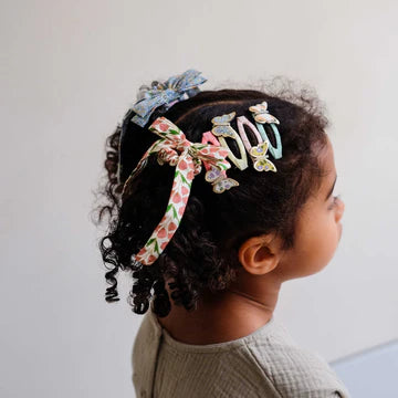 Floral butterfly hair clips