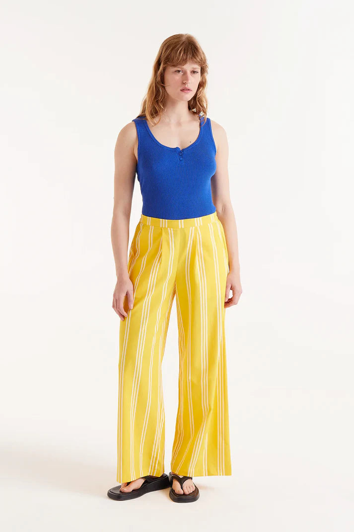 Button Front Tank - Blue