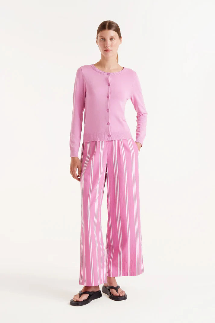 Fine Knit Cardigan - Pink