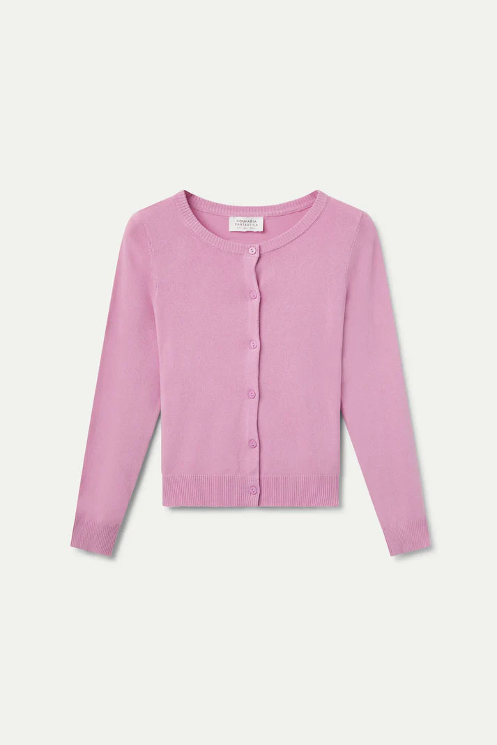 Fine Knit Cardigan - Pink