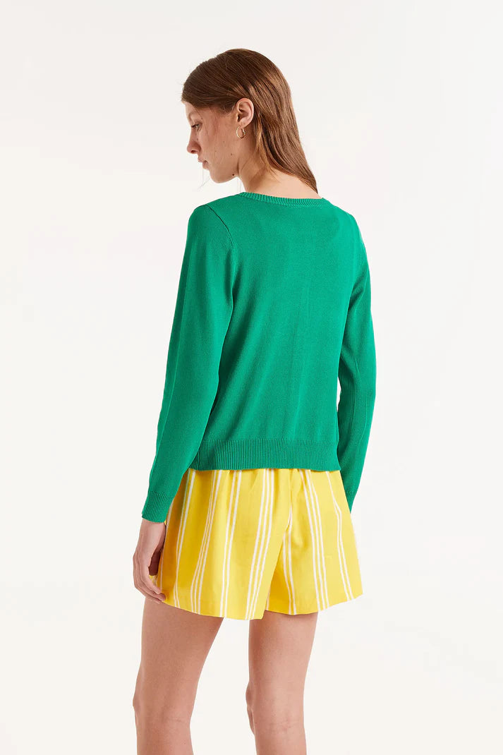 Fine Knit Cardigan - Green