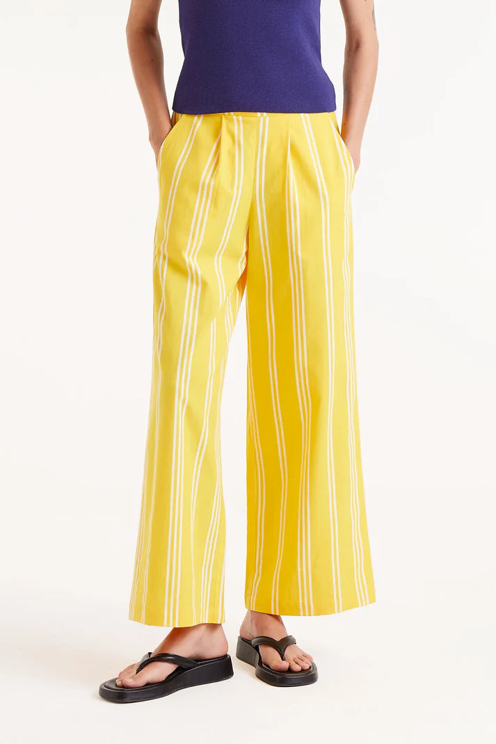 Yellow Stripe Straight Trousers