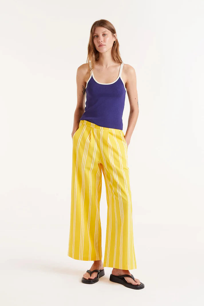 Yellow Stripe Straight Trousers