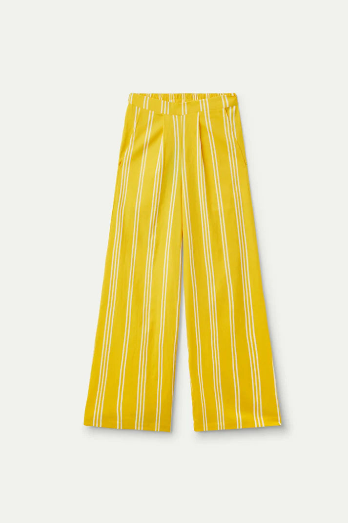 Yellow Stripe Straight Trousers