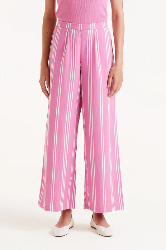 Pink Stripe Straight Trousers