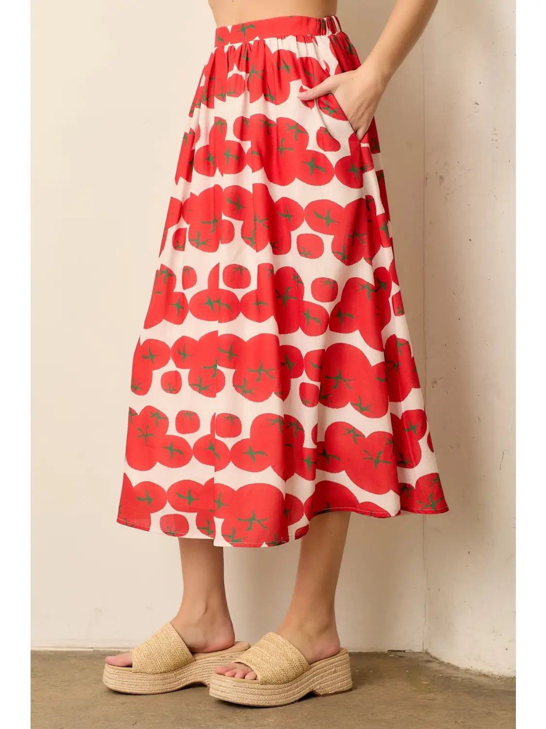 Tomato Printed Midi Skirt
