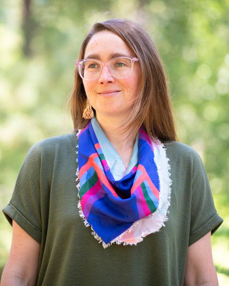 Summer in the Desert - Diamonds - Pure Silk Bandana Scarf