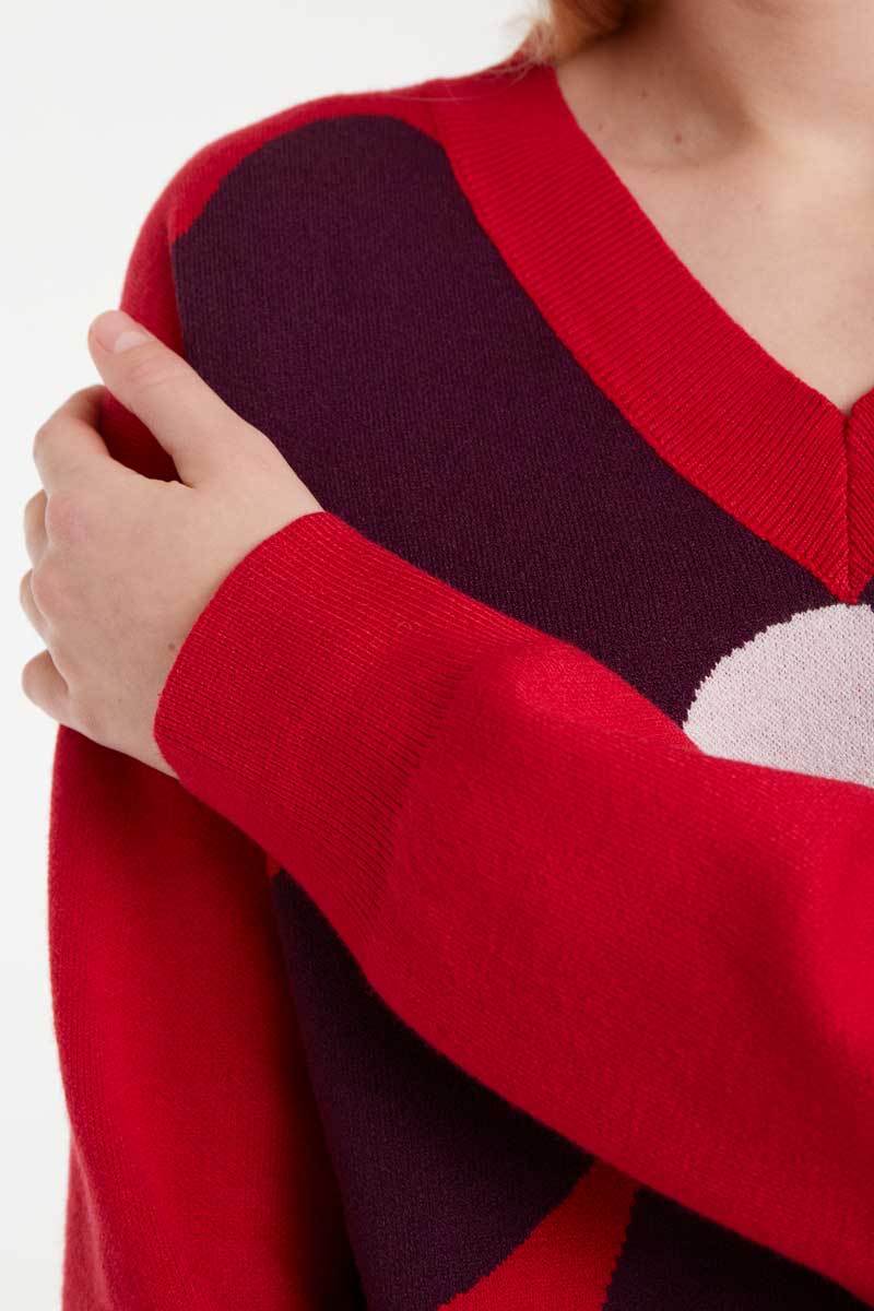 Flower Sweater - Red