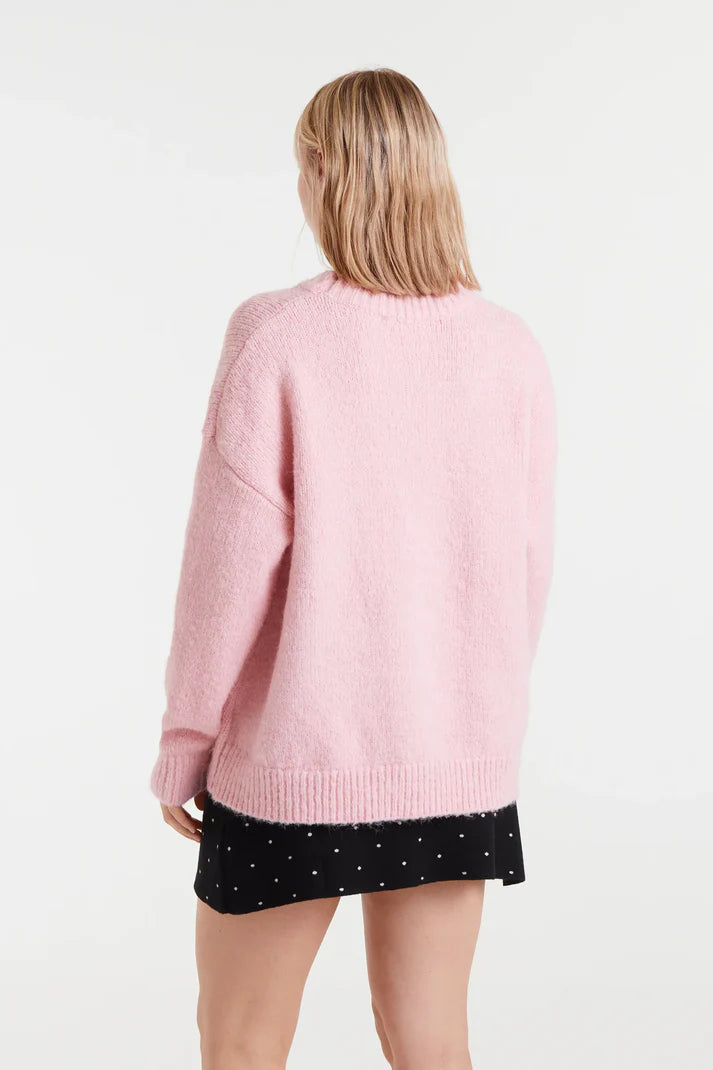 Jacquard Sweater with Strawberry Print