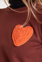 Load image into Gallery viewer, Heart Emroidery Sweater - Brown
