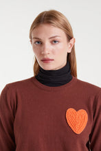 Load image into Gallery viewer, Heart Emroidery Sweater - Brown
