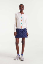 Load image into Gallery viewer, Heart Button-Front Cardigan Sweater - White
