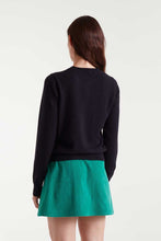 Load image into Gallery viewer, Heart Button-Front Cardigan Sweater - Black
