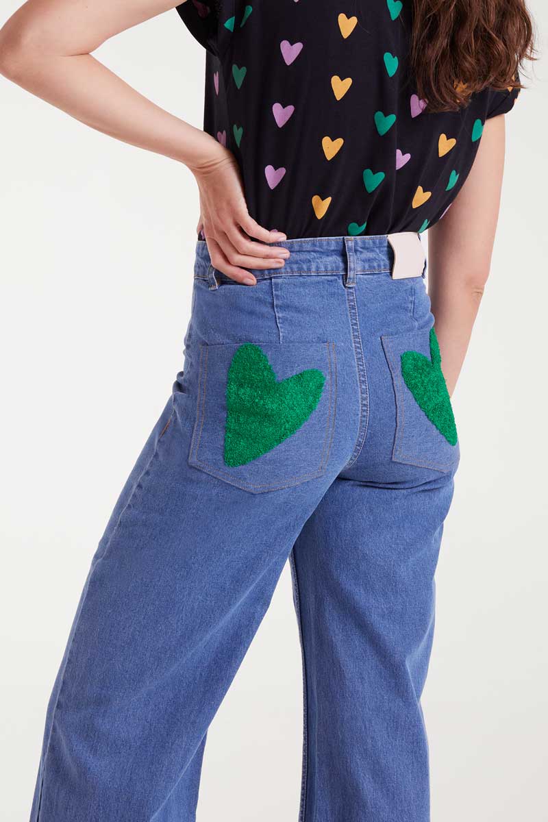 Heart Patch Pocket Denim