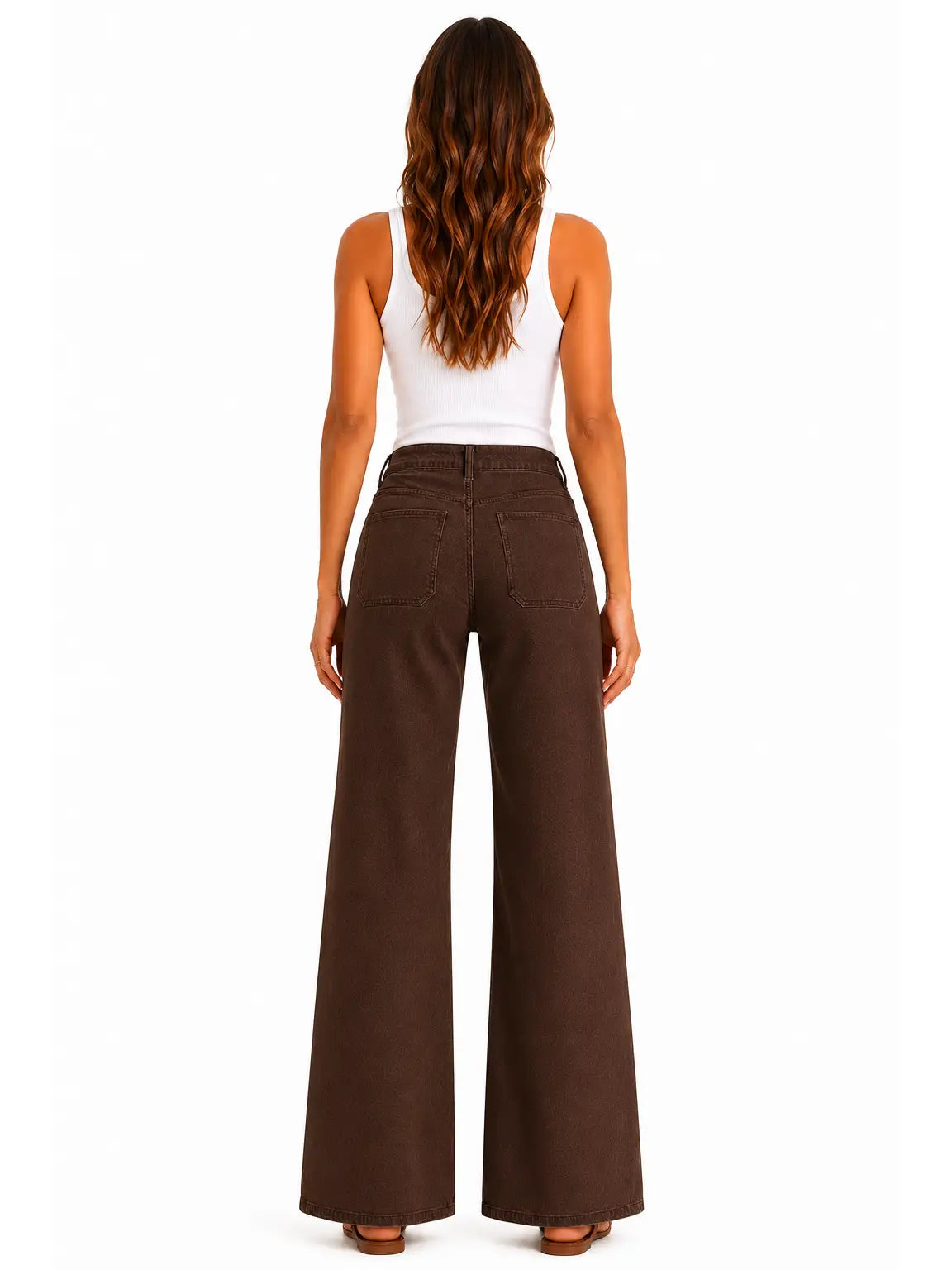 Luxe Wide Leg Jean w/ Patch Pockets - Espresso