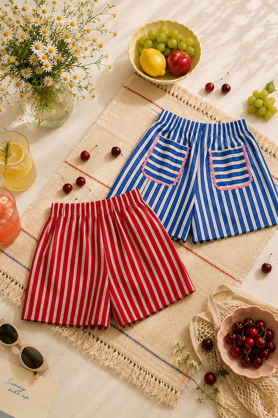STRIPE CONTRAST POCKET SHORTS