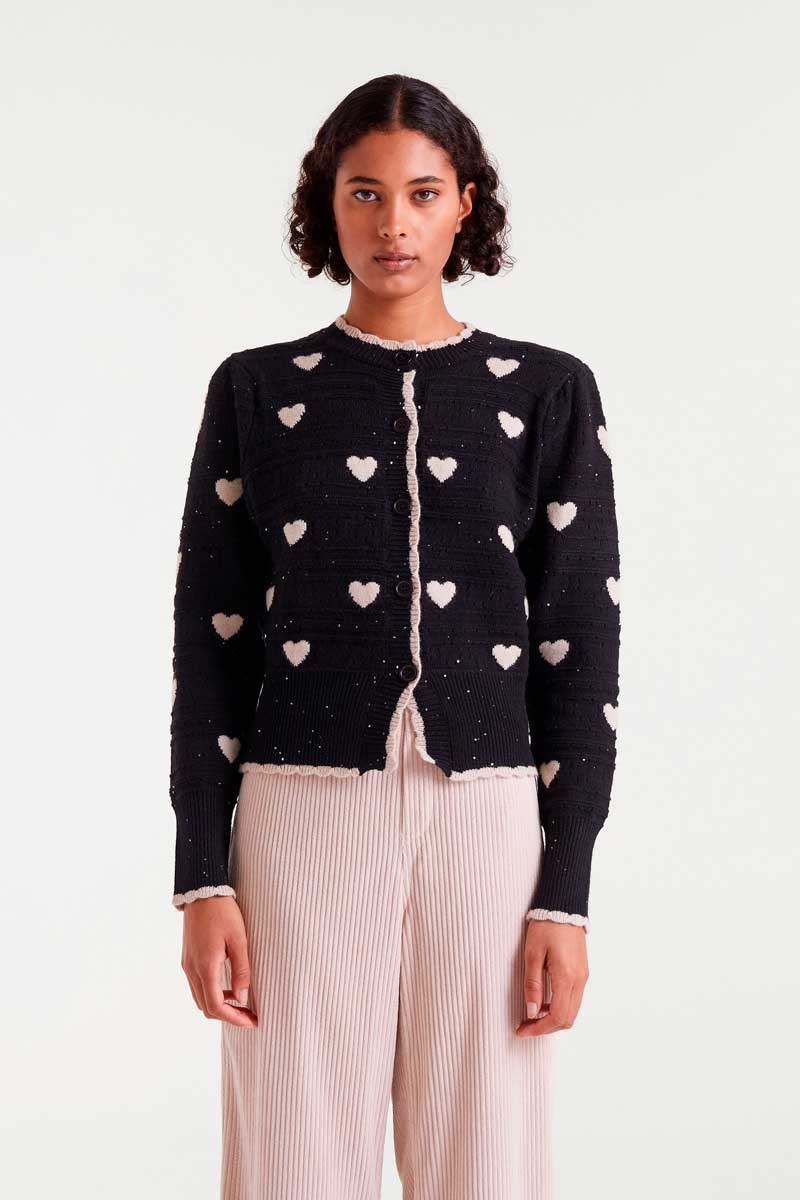 Heart Print Cardigan