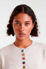 Load image into Gallery viewer, Multi-Colored Button Cardigan Sweater - Cream
