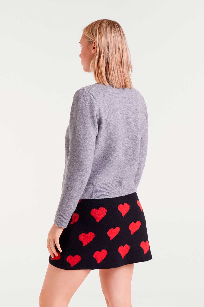 Multi-Colored Button Cardigan Sweater - Grey