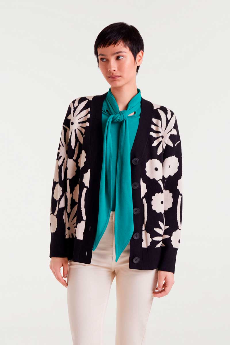 Floral Cardigan Sweater