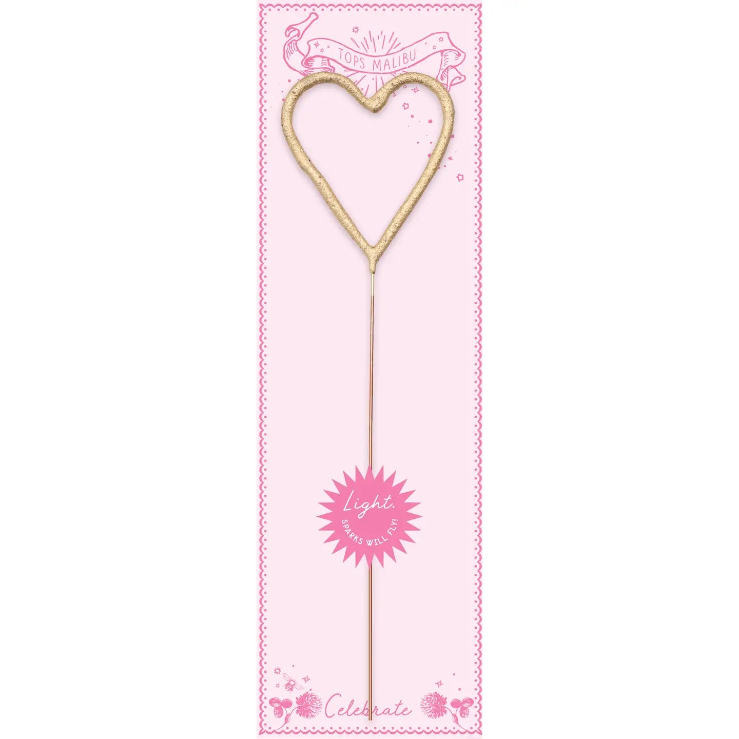 Big 8" Gold Heart Wand Candle - Bon Bon
