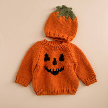 Load image into Gallery viewer, Pumpkin Hat, Orange Baby Kid Beanie Fall Halloween Costume
