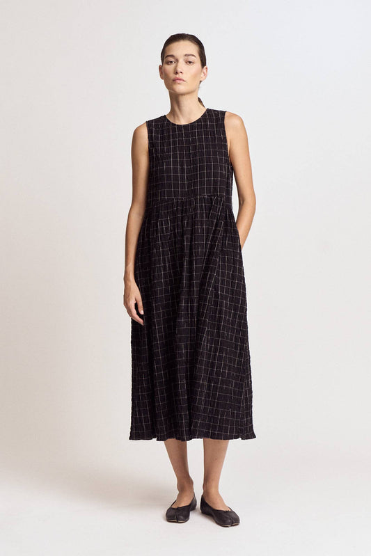 Grid Gauze Easy Dress