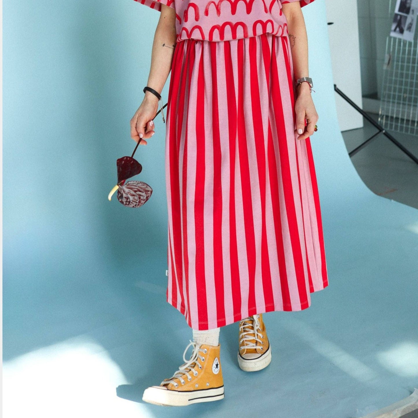 Red Stripe Skirt