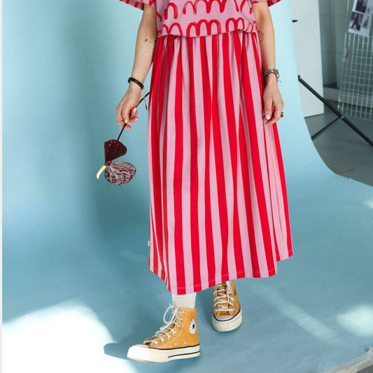 Red Stripe Skirt