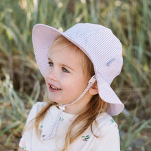 Load image into Gallery viewer, Kids Cotton Floppy Hat | Purple Stripes

