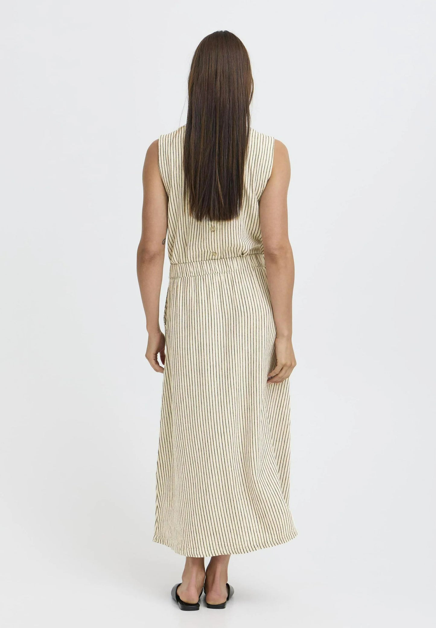 BYFALAKKA BUTTON - Maxi skirt - rainy day stripe