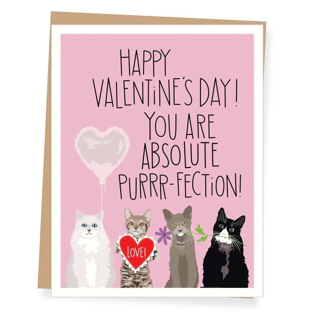 Cat Purrrfection Valentine's Day Card