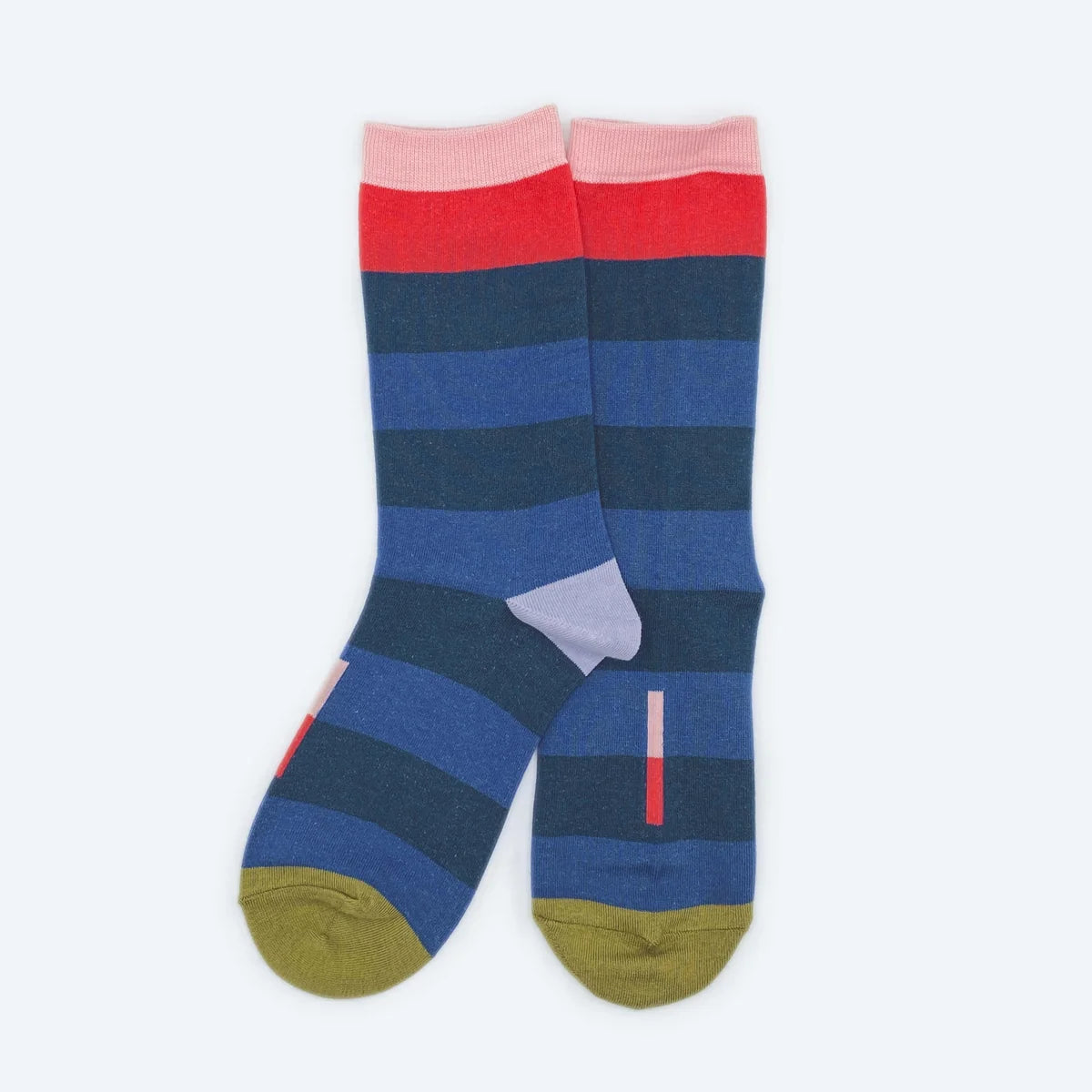 Fillmore Bold Stripe Crew Socks — Marina Blue