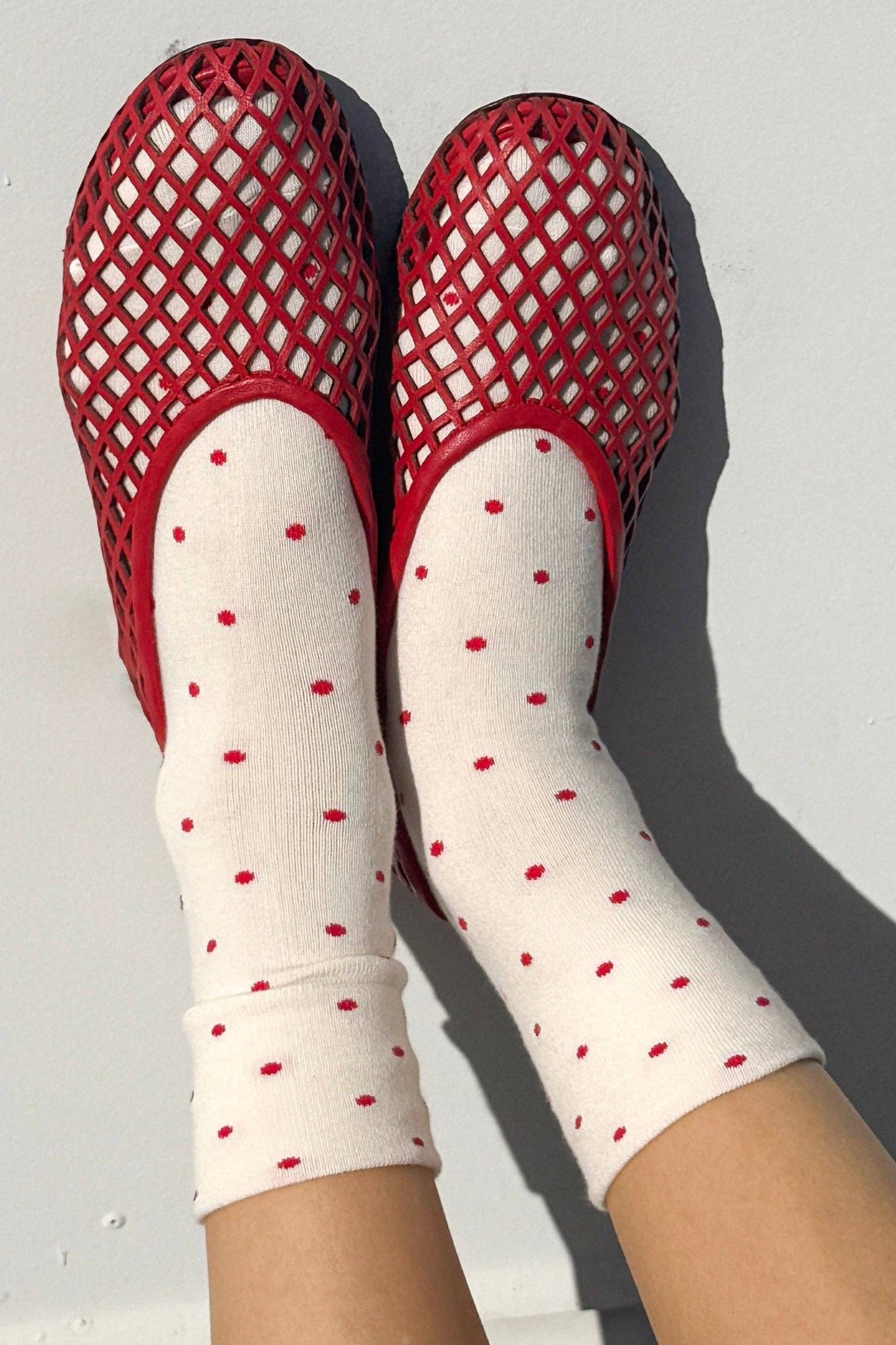 Polka Dot Sneaker Socks OATMEAL/BLACK